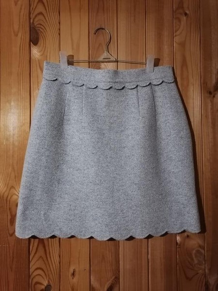 Women Club Monaco Skirt Grey Wool 38 / M / 46
