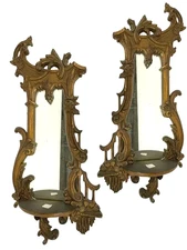 Pair of Antique Rococo Style Wall Mirrors 31 High