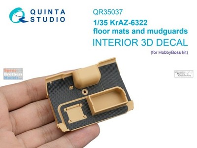 QTSQR35037 1:35 Quinta Studio 3D Decal - KrAZ-6322 Floor Mats & Mudguards (HBS