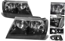 Black Clear Headlight Assembly Replacement for Jeep Grand Cherokee 1999-2004