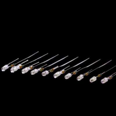 10 x 3mm LED zum Einlöten passend für Knopf Cockpit Tacho Beleuchtung 12V weiss