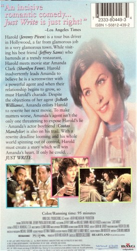 JUST WRITE- JoBeth Williams, Sherilyn Fenn, Jeremy Piven- Romance VHS LN - Picture 2 of 2