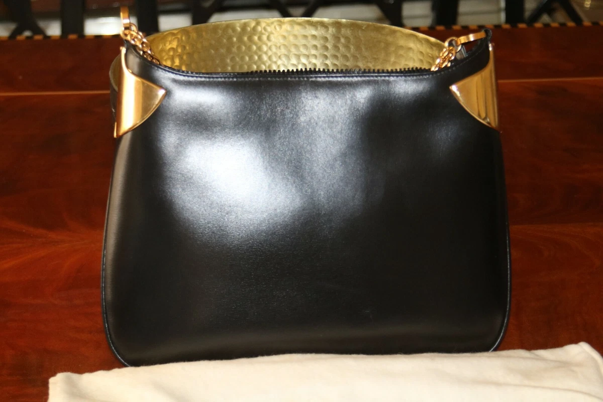 Gucci Vintage Black Leather Shoulder Bag Gucci