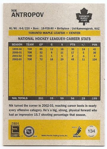 03/04 PACIFIC EXHIBIT YELLOW BACKS PARALLEL Hockey (#101-150) U-Pick From List - Picture 34 of 49