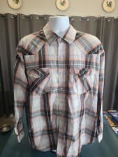 Walls Ranch wear Western Pearl snap shirt long sleeve Plaid Mens Size XL