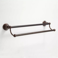SIGNATURE HARDWARE 18" SEATTLE COLLECTION DOUBLE TOWEL BAR- OIL RUBBED BRONZE