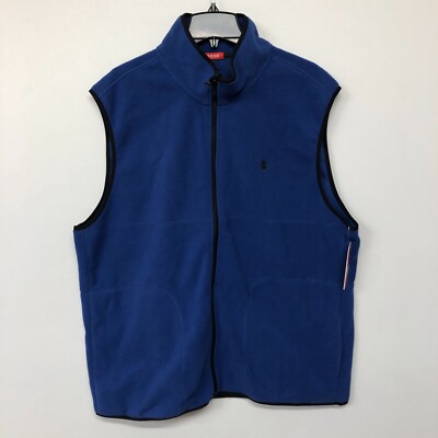 NWT Izod Men Full Zip Sleeveless Fleece Vest Jacket Size XXL 2XL