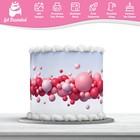Pink Bubbles Balls Edible Cake Wrap Topping ICING Sheet Ribbon Print Not Precut