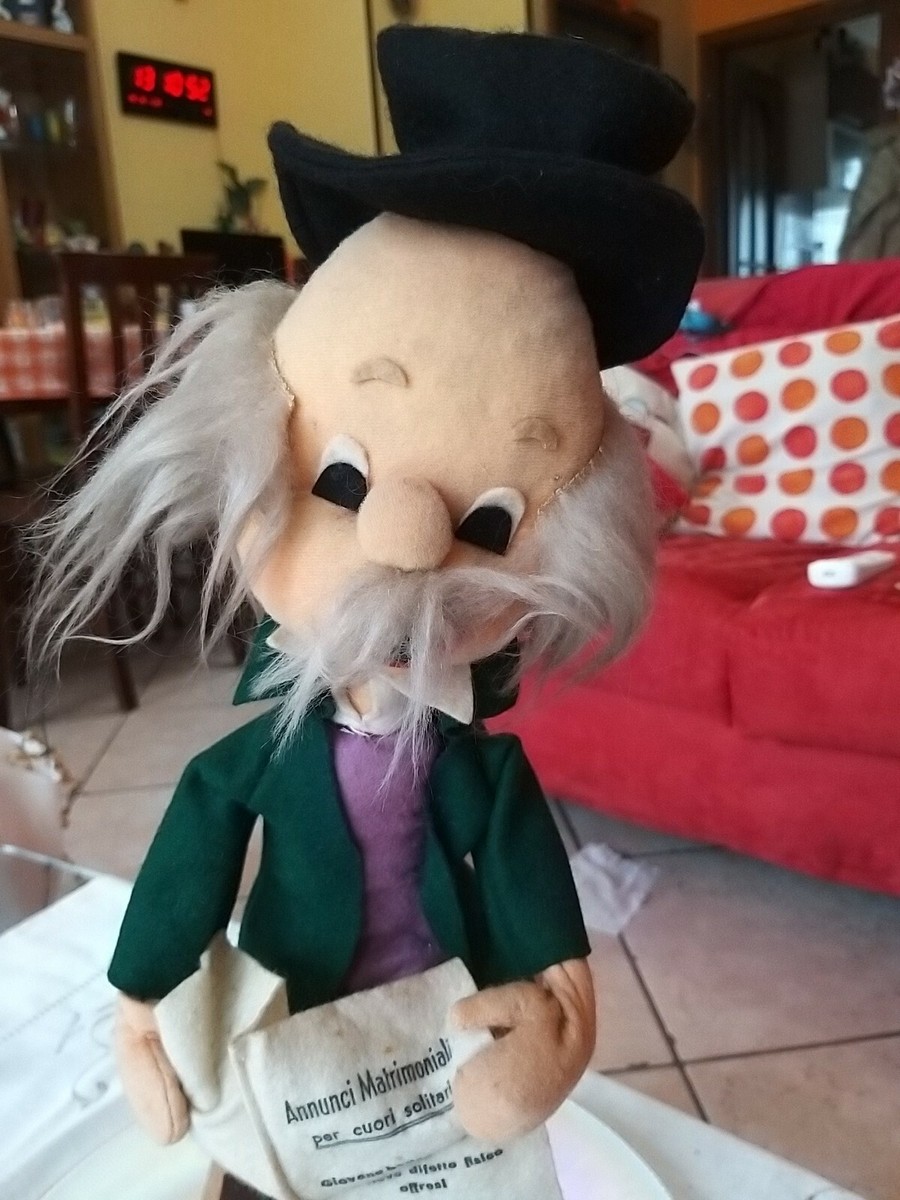 Rarissimo Nonno pupazzo Annunci Matrimoniali in panno alto 48 cm anni 60 |  eBay