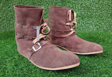 Medieval Leather Shoes   Theater, Cosplay, Viking  Pirate Ankle Boots for Men
