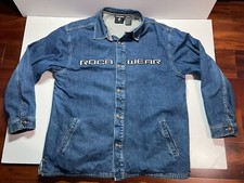 Rocawear Men's Size XL Trucker Jacket Blue Cotton Lined Denim Y2K