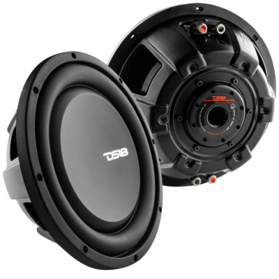 2x DS18 Shallow Mount 10'' Subwoofer with 2.5'' VC - PSW10.4D 500W Rms 4-ohm DVC