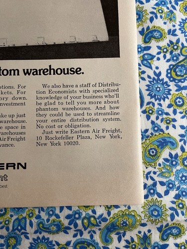 Vintage 1969 Eastern Airlines Freight Warehouse Print Ad-Phantom Freight Contain - Picture 2 of 7