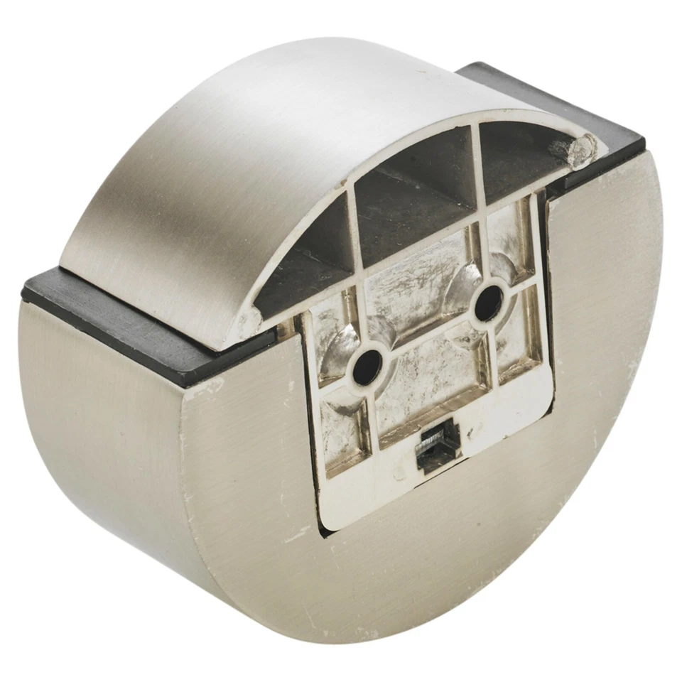 Brushed Stainless Steel Round Glass Wood Shelf Clip Brackets Clamp Wall Support - Image 3 of 4