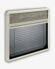 RV Pleated Blind w/screen Assembled with Frame Dometic 14512510 29.6"L X 14.6" W