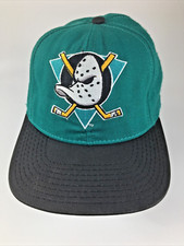 Mighty Ducks Snapback Hat NHL Hockey Cap Vtg 90s Anaheim USA Made Green Disney