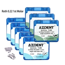 AZDENT Dental Orthodontic Buccal Tubes Bondable Roth 0.22 Non-Conv 1st Molar