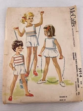 1960s Vintage Mccall’s Sewing Pattern 5914 Size Kids 5 Sports Separates
