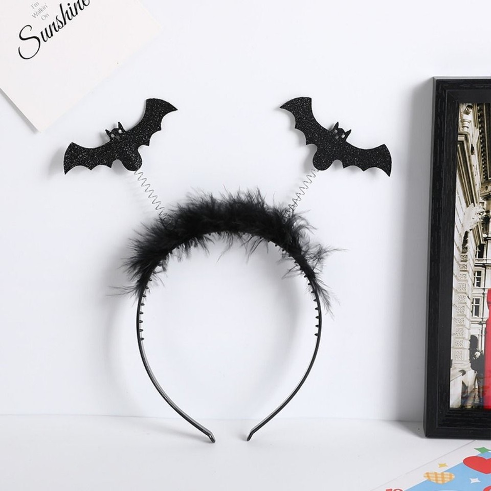 Fashion Bat Hair Hoop Funny Plush Hair Bands Ghost Headband Female
