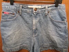 WOMENS MONTANA BLUES JEAN COMPANY BLUE SHORT SHORTS SIZE 7 WAIST FLAT 15"