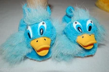 Baby Toddler Boys Girls FUZZY BLUE DUCK HI TOP SLIPPERS Size S 4 M 5-6 L 7