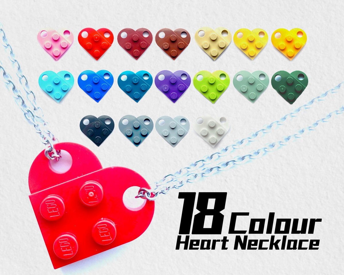 Heart Necklace Pendant｜18 Colours｜Made with LEGO bricks｜Gift for Love｜Free  P&P