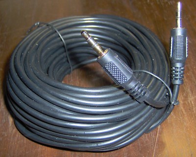 50' foot Mini STEREO Audio CABLE 3.5mm 1/8'' Male to Male m/m Gold Plug extension