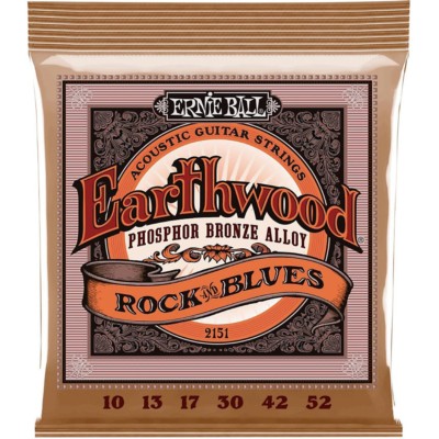 Ernie Ball 2151 Earthwood Rock Blues Acoustic Guitar Strings 10-52