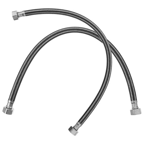 2pcs Flexible Connector Hose Stainless Thread Pipe Water Supply Line