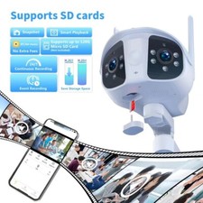 8MP WIFI IP Camera Outdoor Dual Lens 180  Wide Angle Surveillance Security Cam