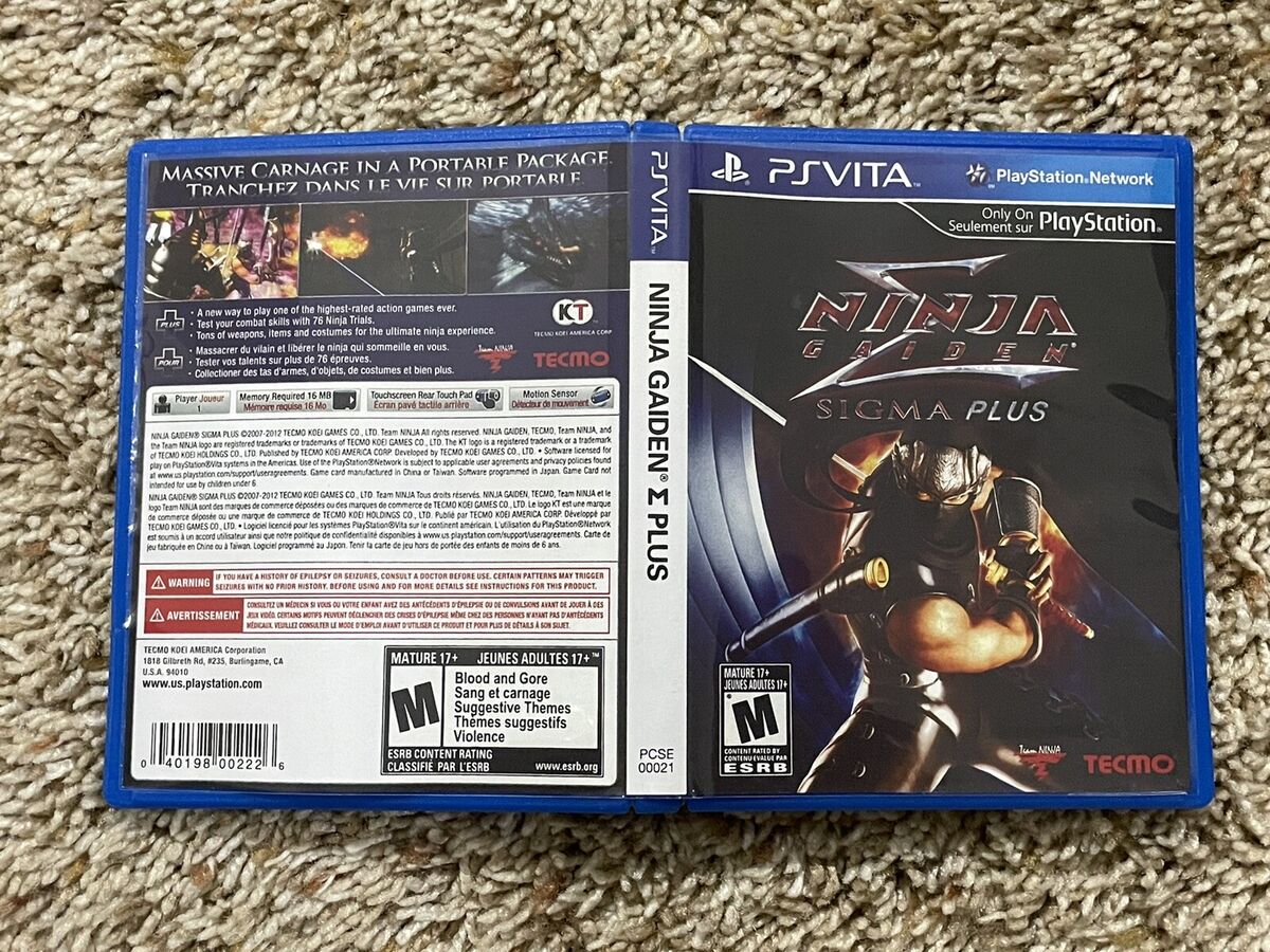 Ninja Gaiden Sigma Plus (Replacement Art Cover and Case Only) - Ps Vita, No  Game