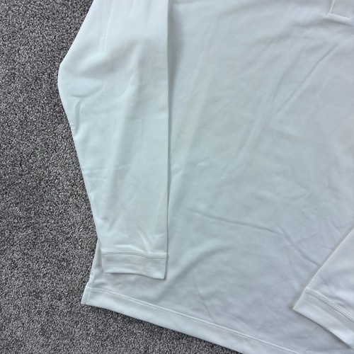 Nike Golf Polo Shirt Mens Medium White Mobil 1 Racing Long Sleeve Dri-FIT Golf - Picture 3 of 7