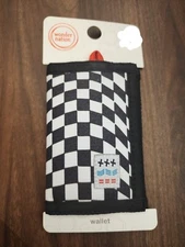 Wonder Nation Boys Black White Checkered Foldable Wallet New