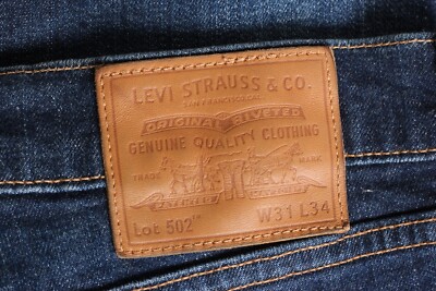 Levi's 502XX デニムパンツ W31 L34 LEVI'S 502 PREMIUM Big E Jeans Men Size W31 L34 Tapered Fit