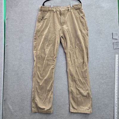 Carhartt Men Pants 36x31 Beige Carpenter Cargo Twill 32'' Inseam Outdoor READ