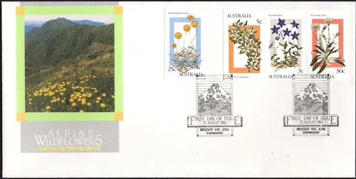 1986 Australian Alpine Wildflowers Vending Machine Booklet Set Of 4 FDC, VGC