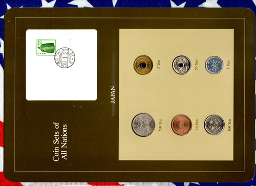 Coin Sets of All Nations Japan 1983-1985 UNC 100 Yen 1985 500 Yen 1983