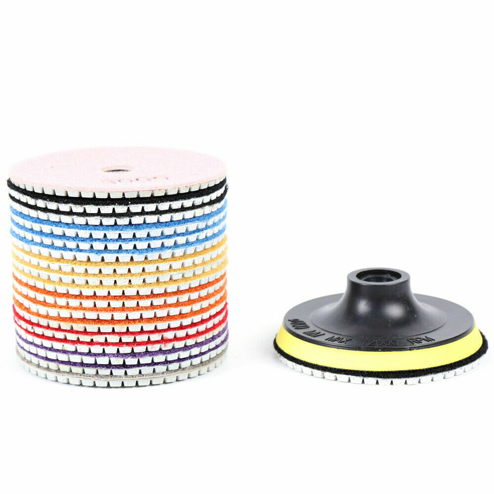 19PCS 4 Inch Diamond Polishing Pads Sanding Tools For Stone Concrete Tile