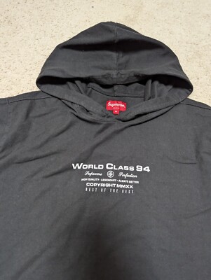 Supreme World Class 94 Pullover Hoodie Black Men's Medium | eBay