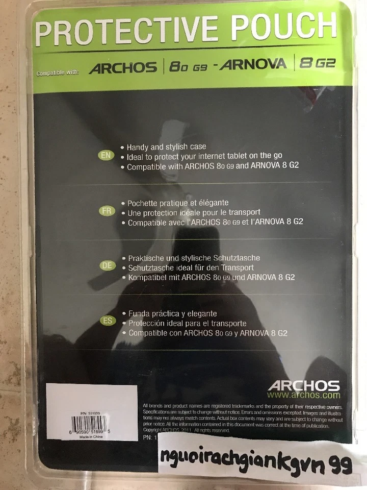Archos Protective Case Tablet Stylish Pouch Folio Cover For 8o G9 8 G2 Black NIB - Image 2 of 2