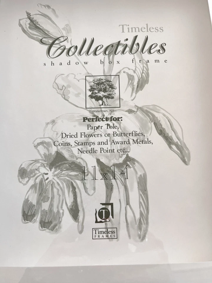 "Estuche Shadow Box Frame 11x14"" color pino natural con ventana de vidrio extraíble" Foto 2 de 4