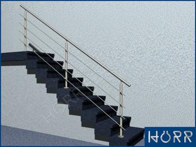 Edelstahl Geländer 2,5m Treppe Bausatz Selbstmontage Treppengeländer 4x