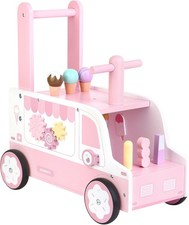 Wooden Baby Push  Pull Walker W/ Wheels Learining Acticity Walker Boys  Girls