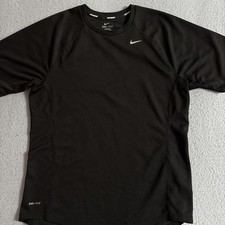 Nike Running Miler Men  s MED Black Short Sleeve Reflective Running Workout Top