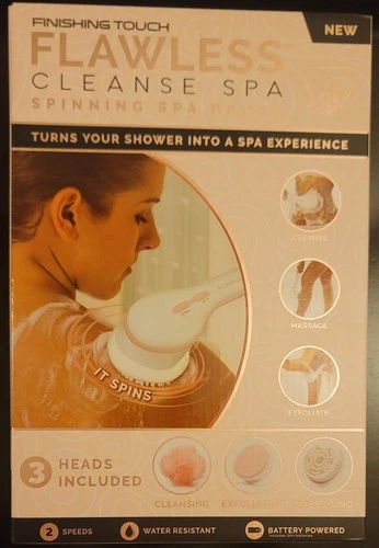 Finishing Touch Flawless Cleanse Spa Spinning Spa Brush 3 Heads NEW