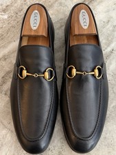 GUCCI JORDAAN Horsebit Leather Loafer Black 7/ 7.5 US 1100 1953