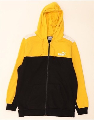 Puma Herren Zip Hoodie Pullover Large Schwarz Colourblock Baumwolle WP05