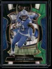 #71 Jahmyr Gibbs 2025 Panini Select Black and Green Prizm Shock Detroit Lions