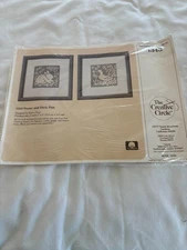 Vintage 1988 Creative Circle Lace Net Darning Embroidery Kit  #1343 Bunny & Duck