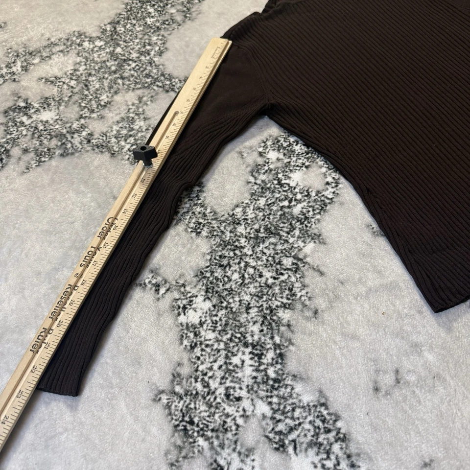 Suéter Max Studio Mujer Talla L Marrón Seda Mezcla Rayón Cuello Imitado Tejido Acanalado Foto 3 de 4